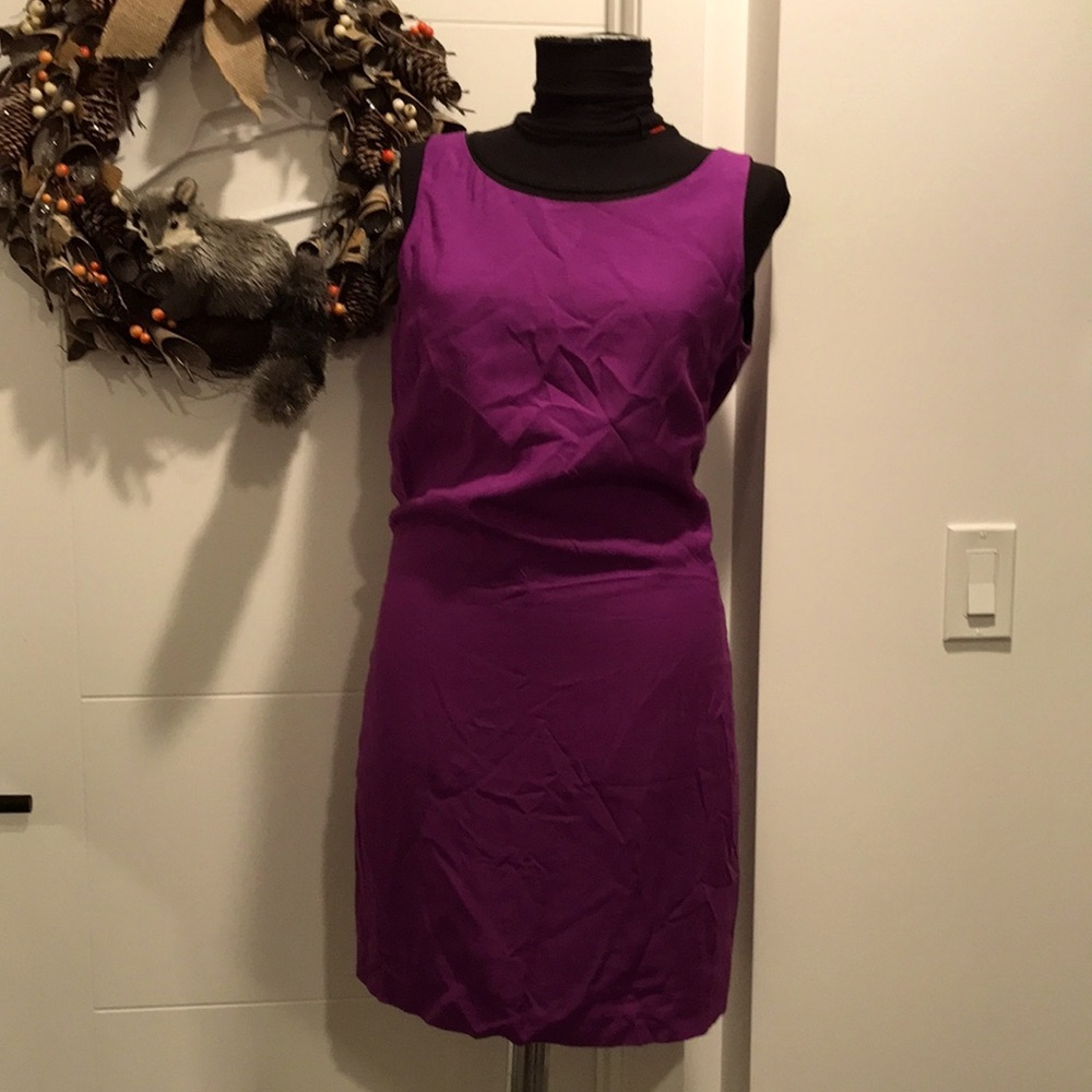 Zara basic dress in purple. Sleeve less, mid length